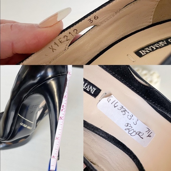 🆕 Giorgio Armani Leather & Suede Cut Out High Heel Pumps - Picture 11 of 12